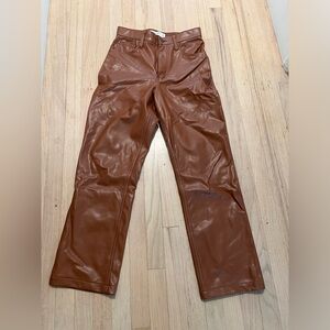 Abercrombie vegan leather 90s straight pants